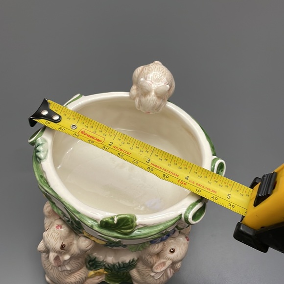 Fitz & Floyd Bunnies & Blooms Ceramic Simmering Oil Bowl Tealight/Candle Holder - Picture 5 of 10